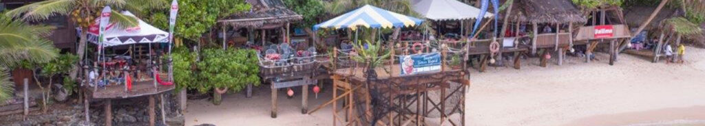 A panoramic view of the facility from the ocean.  This is a beautiful structure made of local materials by local artisans.